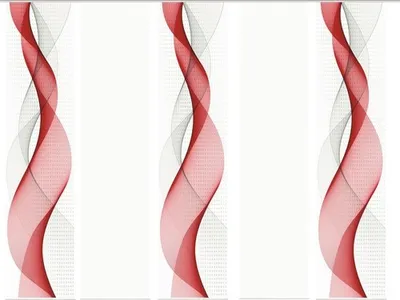 Produktbild von Schiebegardine Digitaldruck Opalia weiß rot 5er-Set 60x245 cm