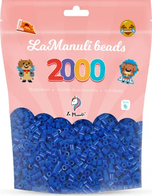 Produktbild von La Manuli 2000 Midi Bügelperlen Dunkelblau Ø 5 mm Perlen Steckperlen Beads