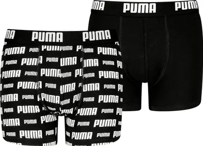 Obrázek produktu pro Puma Everyday, boxerky s potiskem loga, 2 kusy, černá barva, velikost 14-15 let, pro chlapce, černá barva, velikost 14-15 let