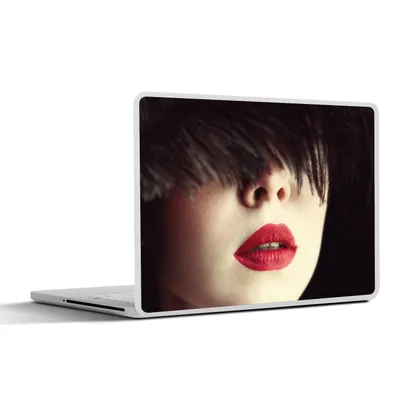 Produktbild von MuchoWow® Laptop Aufkleber Sticker Cover Frau - Lippen - Rot - Porträt 30x22 cm - Laptop-Sticker