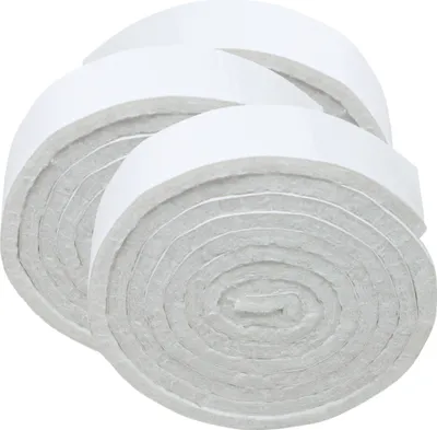 Produktbild von Adsamm® | 3 x selbstklebende Filzbänder zum Zuschneiden | 19x1000 mm | Weiß | Rolle | 3.5 mm starker selbstklebender Filzzuschnitt in