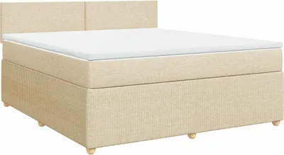 Produktbild von vidaXL Boxspringbett mit Matratze Creme 180x200 cm Stoff
