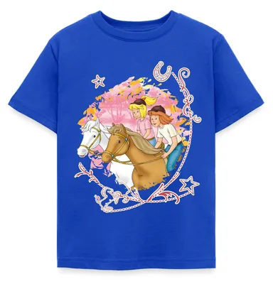 Produktbild von Spreadshirt Bibi Und Tina Wettreiten Im Wald Kinder T-Shirt, 98/104 (3-4 Jahre), Royalblau