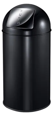 Produktbild von Abfallbehälter mit Pushdeckel & Inneneimer aus Metall | 40 Liter, HxBxT 74x34x34cm | Schwarz