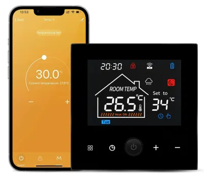 WiFi-Thermostat, programmierbar, Touchscreen, für Wandmontage