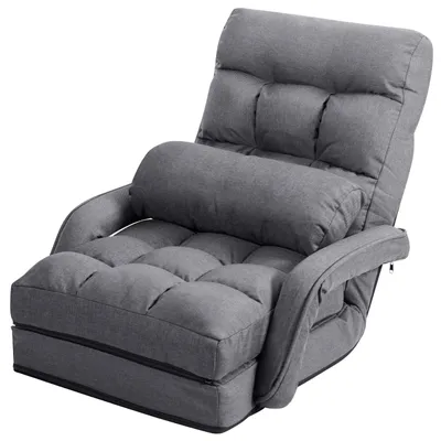 Imagen del producto de Silla reclinable - Silla de suelo - Sillón - Fauteuil - Ajustable en 5 posiciones - Tejido transpirable y estructura de metal resistente