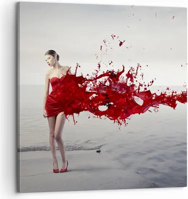 Produktbild von Bild auf Leinwand - Leinwandbild - Weiblich modell posieren nackt - 60x60cm - Wand Bild - Wanddeko - Leinwanddruck - Bilder - Kunstdruck - Wanddekoration - Leinwand bilder - Wandkunst - AC60x60-2633