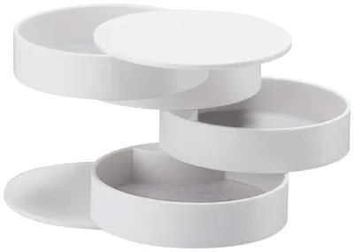 Produktbild von YAMAZAKI 4068 TOWER 4Tiered Accessory Box, white, ABS Resin, 10 x 10 x 10 cm