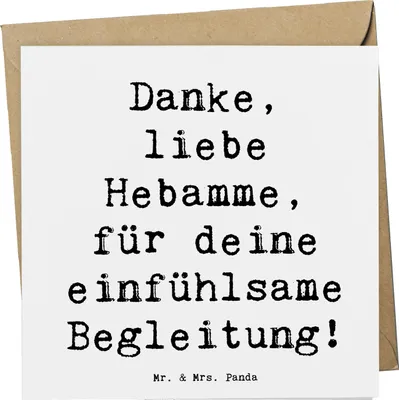 Produktbild von Mr. & Mrs. Panda doppelkarte Spruch Liebe Hebamme - Weiß - Geschenk, Unterstützung, Grußkarte, unermüdlicher Einsatz, Klappkarte, anlasskarte, Danke sagen, faltkarte