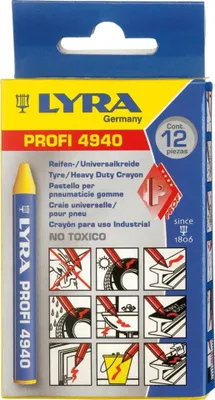 Zdjęcie produktu dla Lyra opona/kreda uniwersalna 4940 a 12 sztuk żółta