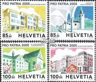 Produktbild von Briefmarken Schweiz 2005 Mi 1918-1921 (kompl.Ausg.) gestempelt Baudenkmäler
