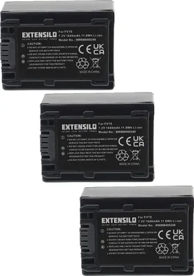 Produktbild von EXTENSILO 3x Akku kompatibel mit Sony HDR-CX150E/B, HDR-CX150, HDR-CX130ER, HDR-CX130ES, HDR-CX130R, HDR-CX150E Kamera (1640 mAh, 7,2 V, Li-Ion)