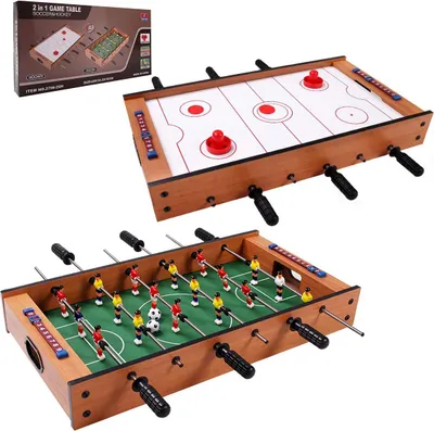 Produktbild von GOPLUS 2-in-1 Tischspiel Set, Mobiles Tischhockey- und Tischfußballspiel, Multifunktionstisch Mini Spieltisch Kickertisch, für Indoor und Outdoor