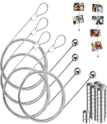 Produktbild von Magnetische Fotokette 200cm mit 48 Magneten und Clips