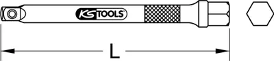 Produktbild von KS TOOLS Verlängerung für Steckschlüssel, Vierkant