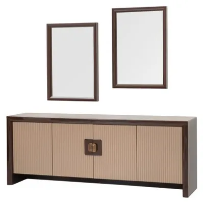 Immagine prodotto di Credenza beige Elegante credenza da soggiorno con 2 specchi