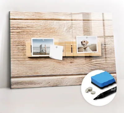 Produktbild von Magnetpinnwand Memoboard - Zubehörsatz - Schwarzer Marker + Schwamm + Magnete - 60 x 40 cm - Familieninschrift