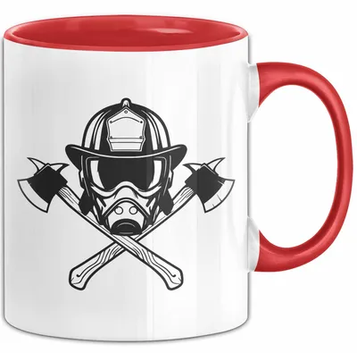 Produktbild von Feuerwehrmann Tasse Geschenk Feuerwehr Geschenkidee Freiwillig (Rot)