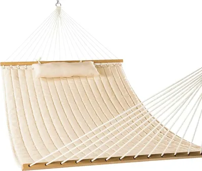 Image de Hamac Grand Suspendu Pour 3 Personnes Tapissé Sur Un Cadre De 250kg Jardin