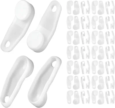 Immagine prodotto di Ganci per binari scorrevoli in plastica bianca, confezione da 50 pezzi, per tende e tende da doccia