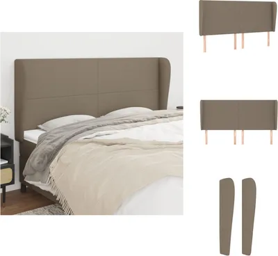 Produktbild von vidaXL Kopfteil mit Ohren Taupe 203x23x118/128 cm Stoff -  Kopf- & Fußenden