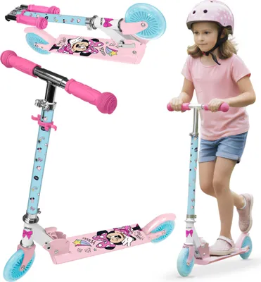 Produktbild von DISNEY Minnie Mouse Zweirad-Roller für Kinder ab 6 Jahren, mit Bremse, faltbar, höhenverstellbar, bis 50 kg