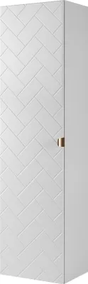Image de ARMOIRE DE SALLE DE BAIN, blanc mat, 35 x 136 x 27 cm, poignée dorée