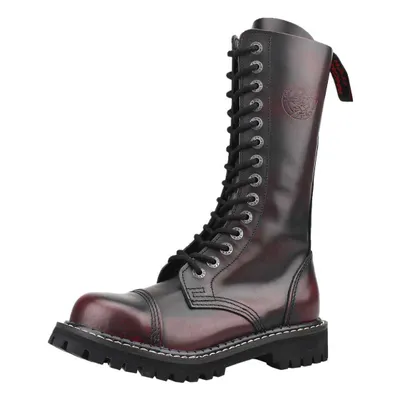 Produktbild von ANGRY ITCH-14-Loch Burgundy Red Rub-Off Ranger Leder Stiefel Stahlkappe, EU 47