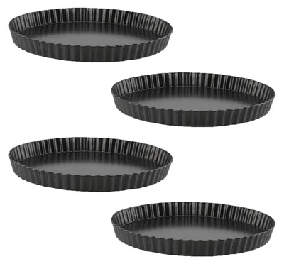 4er-Set Tarteformen Ø20 cm, antihaftbeschichtet, Kohlenstoffstahl