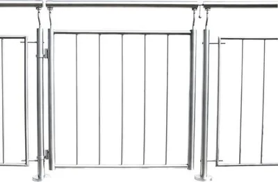 Produktbild von Geländertür Pertura Edelstahl V2A mit 5 senkrechten Stäben B:80 cm inkl Aufnahmeschelle 40 mm