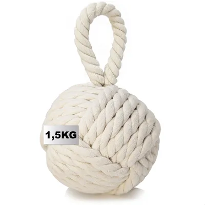 Produktbild von com-four® Türstopper - 1,5 kg schwerer Türhalter im Türkenbundknoten-Design - funktionelles Wohnaccessoire - Affenfaust Fenster-Stopper - Bremsblock für Fenster und Türen