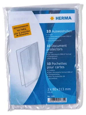 Produktbild von HERMA 1335 Ausweishülle 2xDIN A7 transparent