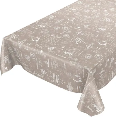 Produktbild von Wachstuchtischdecke in Beige für den Garten