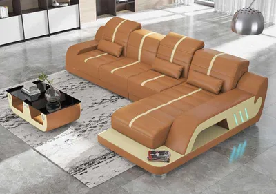 Immagine prodotto di Divani Di Design Divano Angolare A L Nero In Ecopelle Angolari