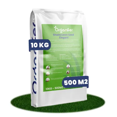 Produktbild von Schattenrasen Grassamen Elegant – 10 kg für 500 m² – Rasensamen für schattige Gärten – Nachsaat für kräftigen Rasen - Organifer