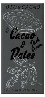 Produktbild von Cacao & Dates - Dark Cream 81% Dunkle Schokolade 90g