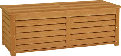 Image de Outsunny Coffre de rangement extérieur jardin 176L en bois avec poignée, dim. 130L x 50l x 45H cm