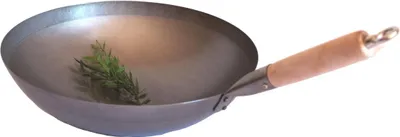 Produktbild von WOK PFANNE 41 cm Ø runder Boden zum Aufhängen mit Holzgriff und Öse, AAF Nommel®