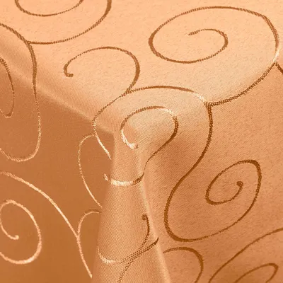 Produktbild von DecoHomeTextil Kringel Circle Tafeldecke Ornamente Damast Tischdecke Terrakotta Eckig 160 x 160 cm