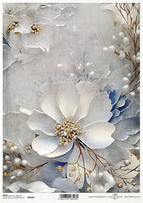 Produktbild von ITD Reispapier Decoupage Bastelpapier Serviettentechnik-R2340 Blumen