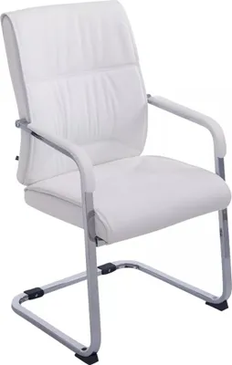 Produktbild von In And OutdoorMatch Konferenzstuhl Nelle - Weiß - Kunstlederstuhl - Mit Rückenlehne - Besucherstuhl - Sitzhöhe 48cm