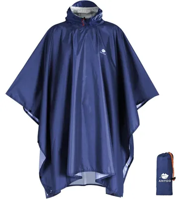Produktbild von Regenponcho Uni Wasserdicht Atmungsaktiv Ripstop Marine Einheitsgröße