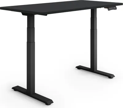 Produktbild von ESMART Germany EZX-132BB 120x60cm Schwarz Ergonomischer Steh-Sitz-Schreibtisch Stufenlos elektrisch höhenverstellbar 60,5-125,5 cm 3 x Memory Aktivitätserinnerung USB Ladeport Schnelle Montage