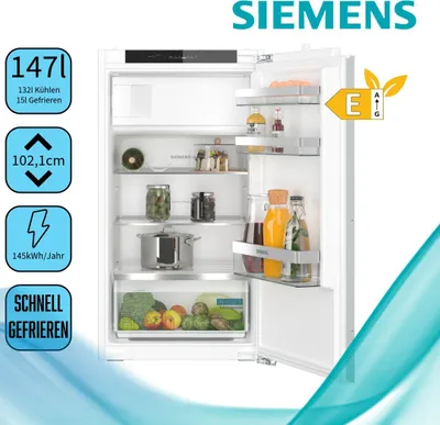 Produktbild von Siemens KI32LVFE0, 147 l, Integriert, E, 35 dB, 10 kg/24h