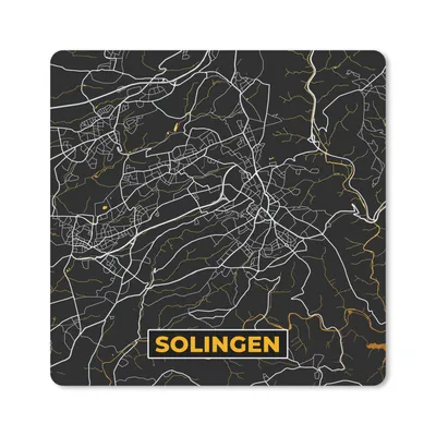 Produktbild von MuchoWow® Mauspad Mousepad Solingen - Gold - Stadtplan - Deutschland - Karte 20x20 cm - Mousepads - Maus Mat - Pad - Mausunterlage - Desk Mat - Bureauartikeln