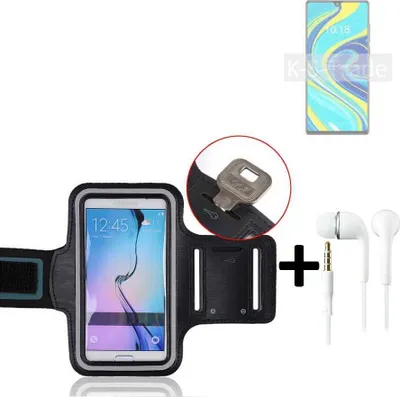 Produktbild von TOP SET kompatibel mit Cubot P40 Neopren Jogging Armband Sportarmband Oberarmband kompatibel mit Cubot P40 schwarz mit Reflektor Streifen +
