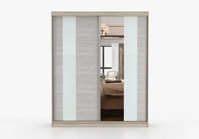 Produktbild von Schwebetürenschrank Kleiderschrank Schrank 183 cm Sonoma-Eiche/Kathult mit Spiegel, 2-türig, Schlafzimmer