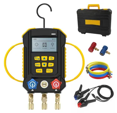 Digitales HVAC-Manometer-Set, 95 Kältemittel, 3 Schläuche