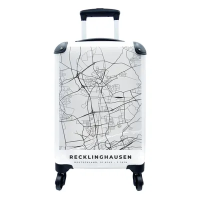 Produktbild von MuchoWow® Koffer Handgepäck Trolley Rollkoffer Kleine Reisekoffer mit 4 Rollen - Karte - Stadtplan - Deutschland - Recklinghausen - Karte - Cabin Size < 55x40x23 cm & 55x40x20 cm - Fotokoffer - Kabinenkoffer - Boardgepäck - Reise-Box - Reisekoffer - Reisegepäck - Koffer mit Bild - Trolley für Kinder