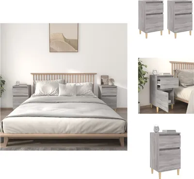 Obrázek produktu pro vidaXL Noční stolky 2 ks. Grey Sonoma 40x35x70 cm - Noční stolky
